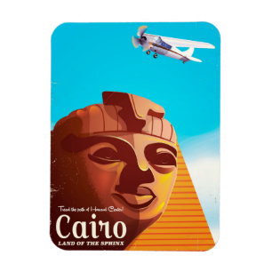 Imán Cartel de viaje de estilo vintage de El Cairo, Egi