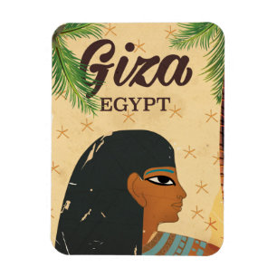 Imán Cartel de viaje de estilo vintage de Giza, Egipto