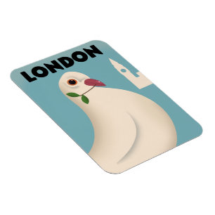 Imán Cartel de viaje de estilo vintage de Londres.