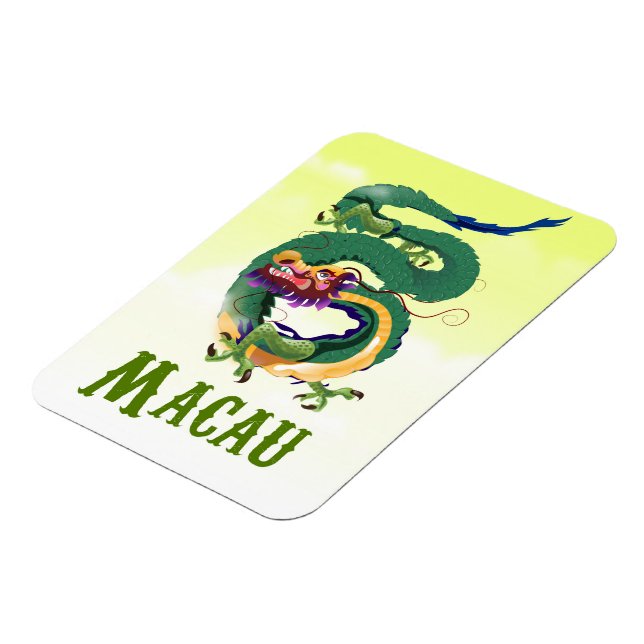 Imán Cartel de viaje de estilo vintage de Macao China (Lado Izquierdo)