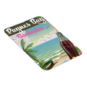 Imán Cartel de viaje de estilo vintage de Paynes Bay Ba