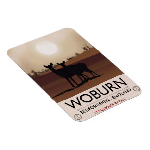 Imán Cartel de viaje de estilo vintage de Woburn - Bedf