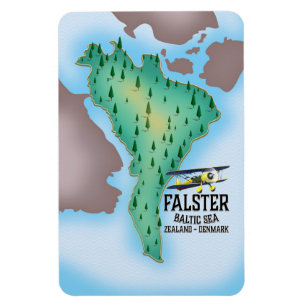 Imán Cartel de viaje de Falster Island Dinamarca.