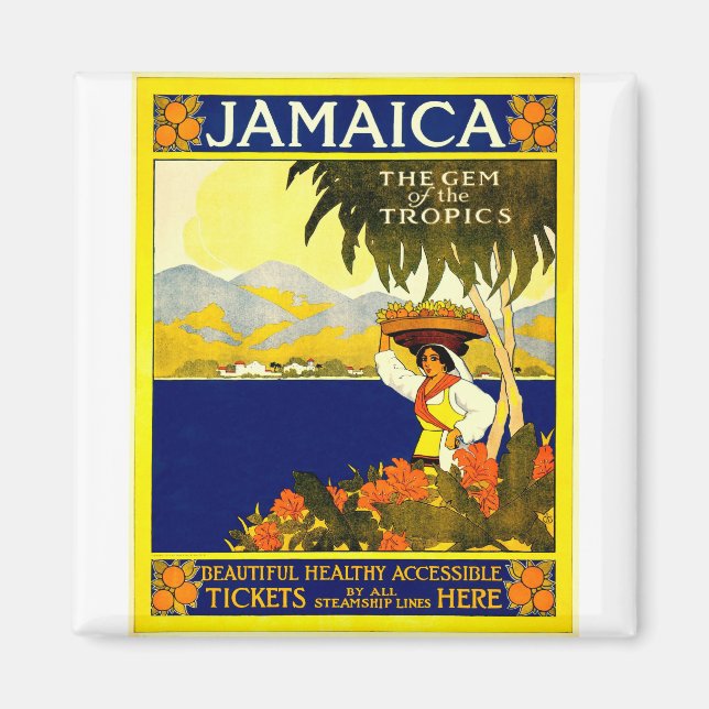 Imán Cartel de Viaje de Jamaica (Frente)