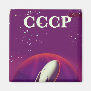 Imán Cartel de viaje de la carrera espacial soviética C