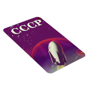 Imán Cartel de viaje de la carrera espacial soviética C