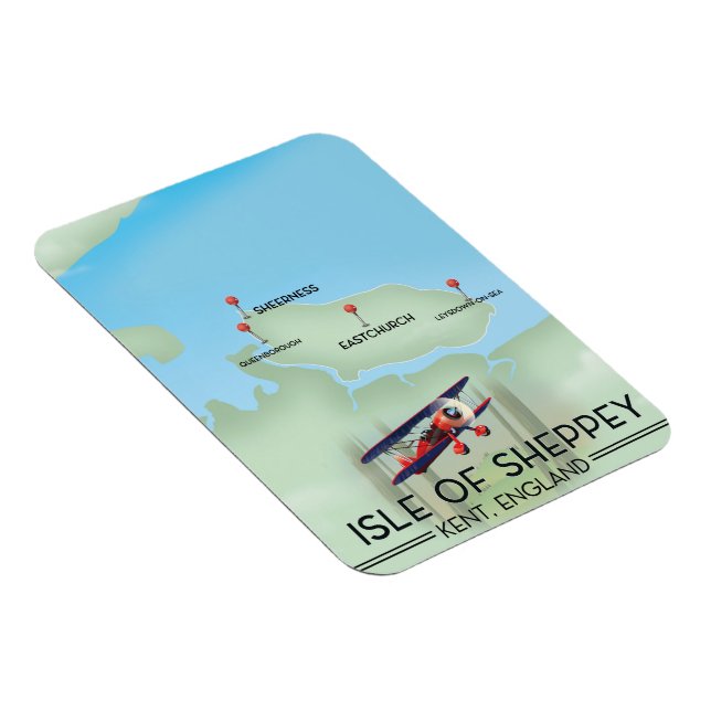 Imán cartel de viaje de la isla de Sheppey Kent Inglate (Lado Derecho)