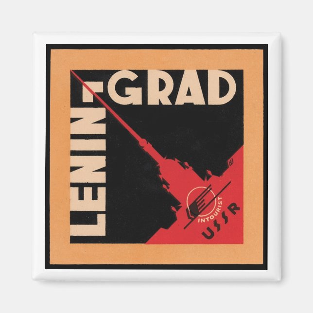 Imán Cartel de viaje de Leningrado (Frente)