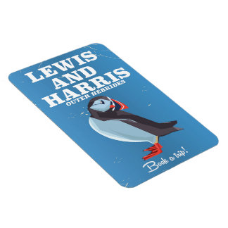 Imán Cartel de viaje de Lewis and Harris Scotland Puffi