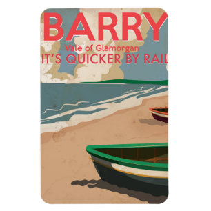 Imán Cartel de viaje de locomotora antigua de Barry, Ga