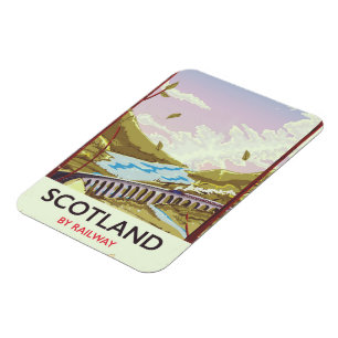 Imán Cartel de viaje de locomotora antigua de Escocia
