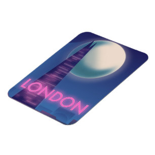 Imán Cartel de viaje de Londres Neon