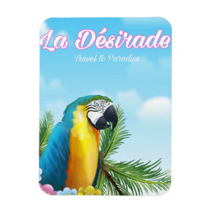 Imán Cartel de viaje de loro de La Désirade