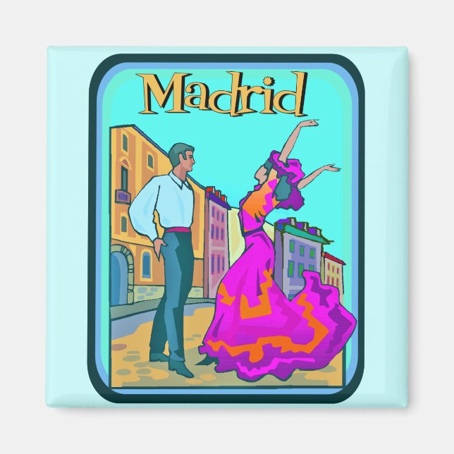 Imán Cartel de viaje de Madrid (Frente)