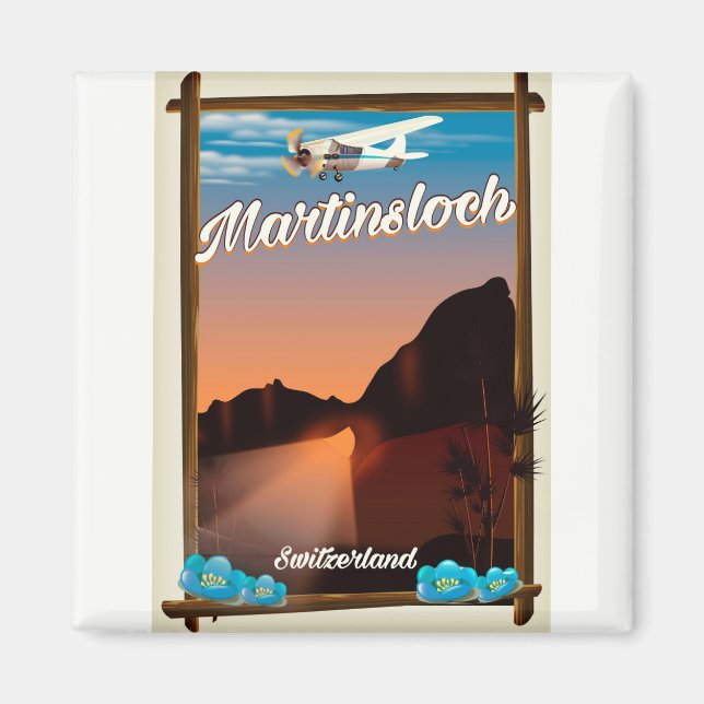 Imán Cartel de viaje de Martinsloch en Suiza (Frente)