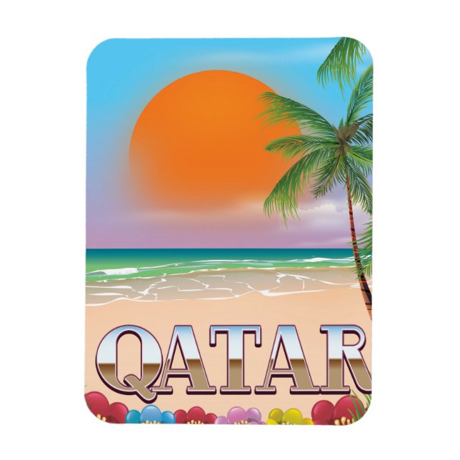 Imán Cartel de viaje de Quatar (Vertical)