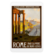 Cartel de viaje de Roma Italia o Roma Itallia, de 