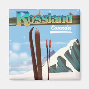 Imán Cartel de viaje de Rossland Canadá.