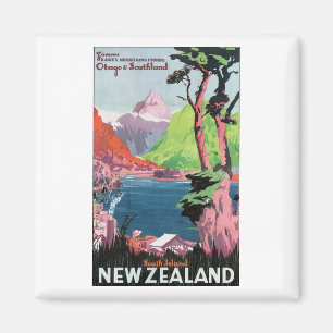 Imán Cartel de viaje de South Island New Zealand