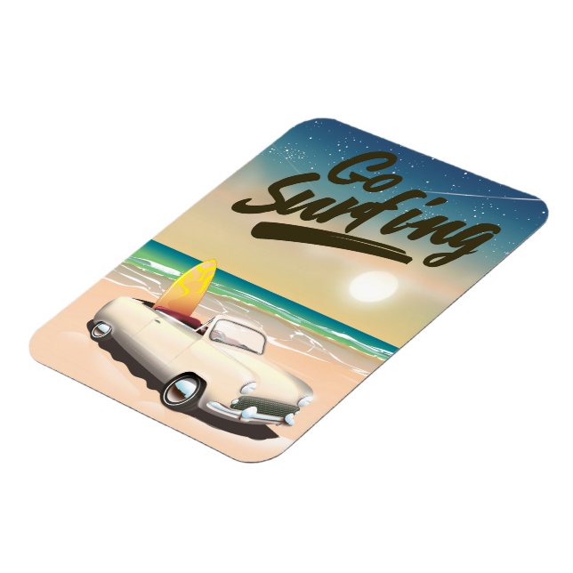 Imán ¡Cartel de viaje de surf! (Lado Izquierdo)