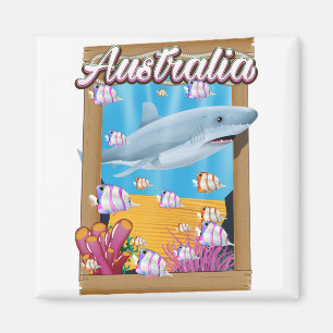Imán Cartel de viaje de tiburón submarino de Australia