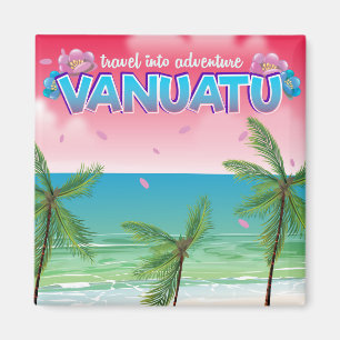 Imán Cartel de viaje de Vanuatu "viaja a la aventura".