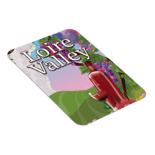 Imán cartel de viaje de vino del valle del Loira
