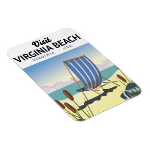 Imán Cartel de viaje de Virginia Beach Virginia EE. UU.