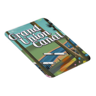 Imán cartel de viaje del canal de Grand Union
