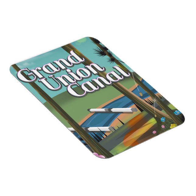 Imán cartel de viaje del canal de Grand Union (Lado Derecho)