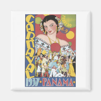 Imán Cartel de Viaje del Carnaval de Panamá de 1937