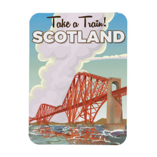 Imán Cartel de viaje del cuarto puente de Escocia.