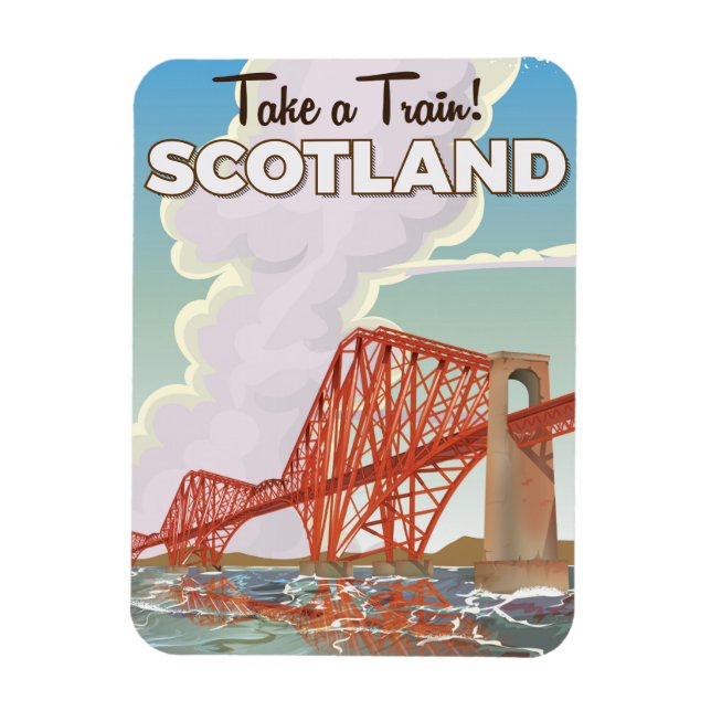 Imán Cartel de viaje del cuarto puente de Escocia. (Vertical)