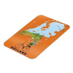 Imán Cartel de viaje del mapa de Holanda