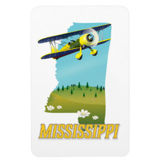 Imán Cartel de viaje del Mapa de la Vintage de Misisipi