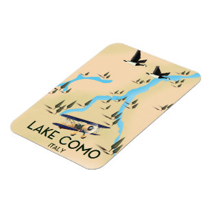 Imán Cartel de viaje del mapa de Lago Como Italia