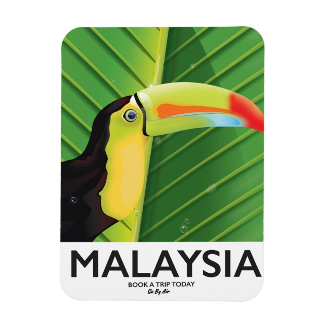 Imán Cartel de viaje del tucán de Malasia (Vertical)
