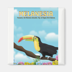 Imán Cartel de viaje del tucán de Melanesia