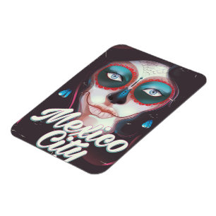 Imán Cartel de viaje Día de Muertos Ciudad de México