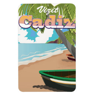 Imán Cartel de viaje en Cádiz España.