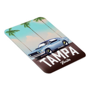Imán Cartel de viaje en coche a Tampa Florida