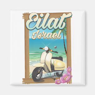 Imán Cartel de viaje en scooter a la playa de Eilat Isr