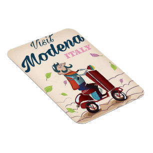 Imán Cartel de viaje en scooter de Módena Italia