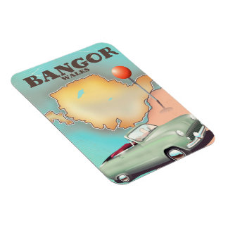 Imán Cartel de viaje estilo vintage de Bangor Wales
