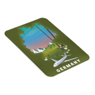 Imán Cartel de viaje ilustrado de Alemania