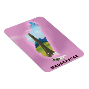 Imán Cartel de viaje ilustrado de Madagascar