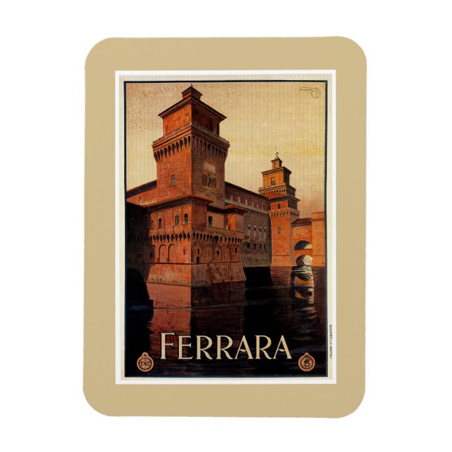Imán Cartel de viaje italiano de Ferrara (Vertical)