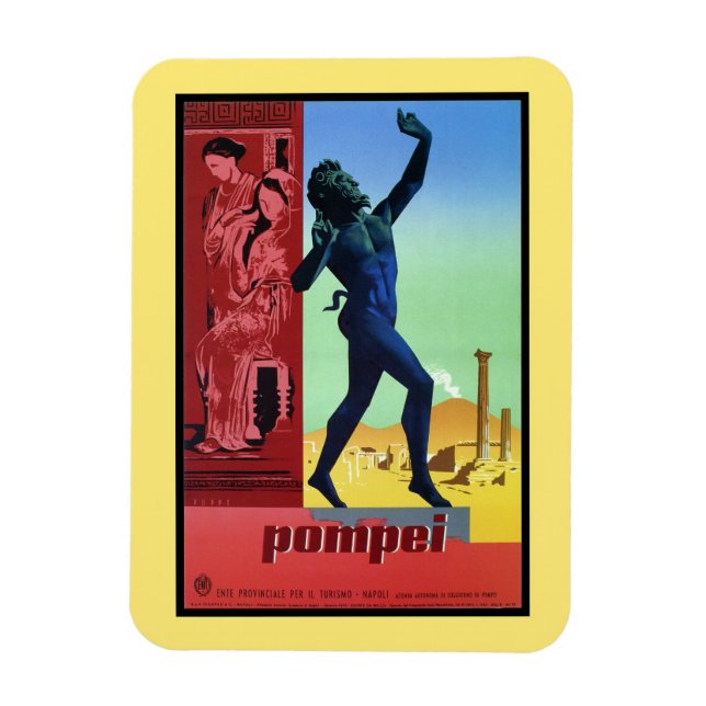 Imán Cartel de viaje italiano de Pompeya (Vertical)