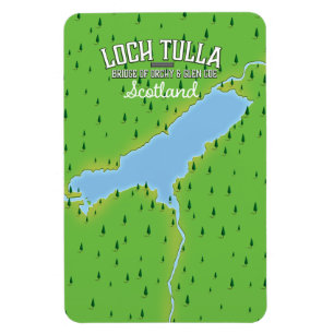 Imán Cartel de viaje Loch Tulla Escocia Mapa