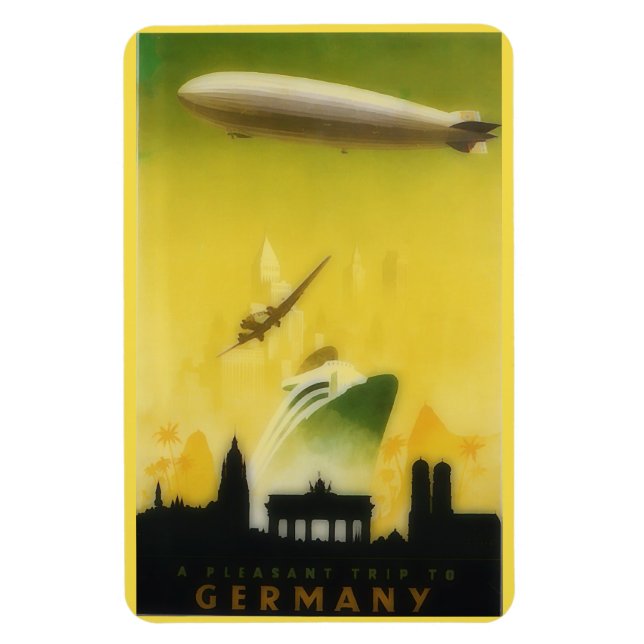 Imán Cartel de viaje n° 2 de Graf Zeppelin vintage (Vertical)